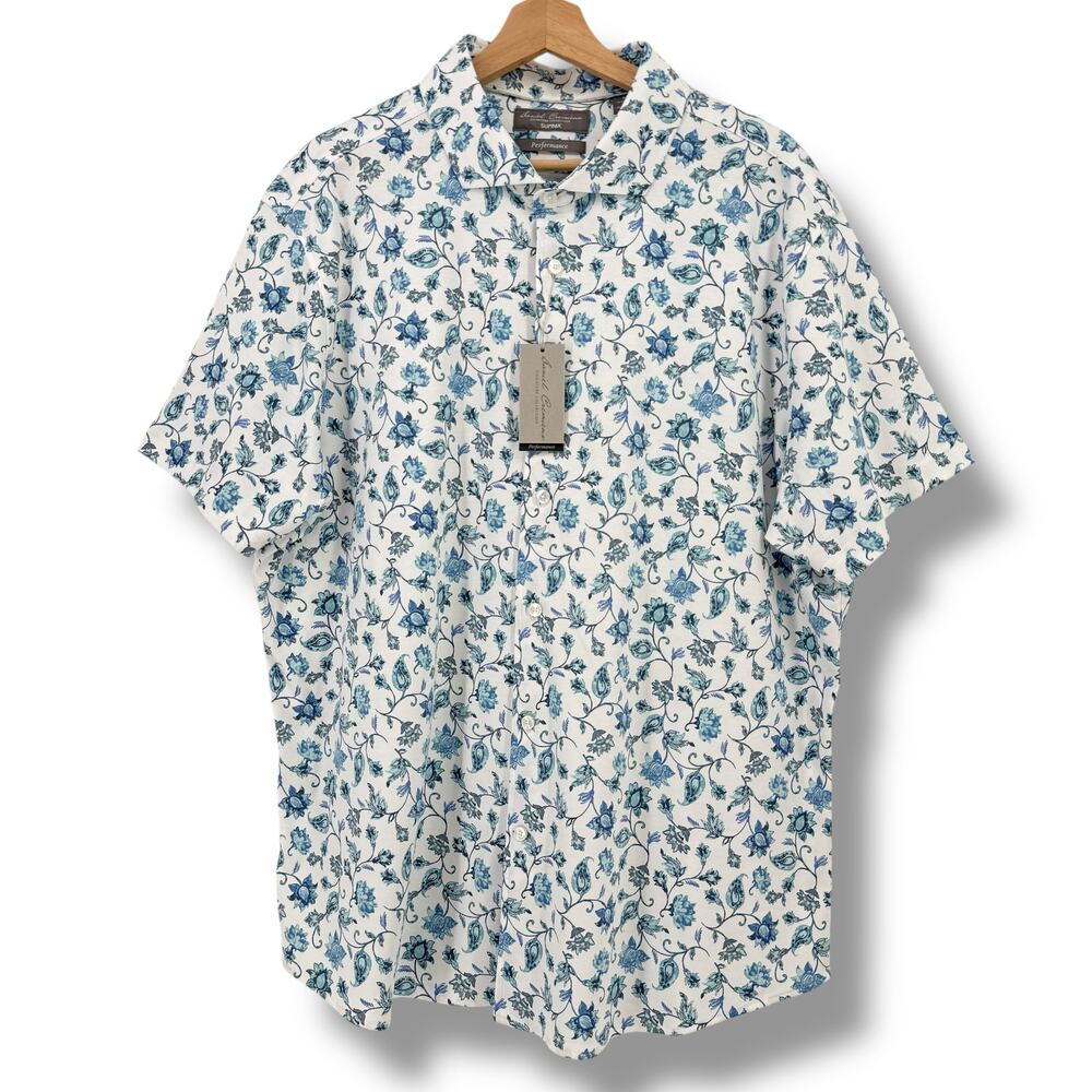 Daniel Cremieux Collection Floral Print Button Front Shirt MEn's Sz XXL Cotton